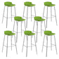 Contemporary Metal Frame Bar Stool Low Back PU Leather Bar Stool for Living Room Green Silver 8 Piece Set Clearhalo 'Bar Furniture' 'Bar Stools' 'bar_stools' 'furn' 'furn_bar_stools' 'Furniture' 'Kitchen & Dining Furniture' 6557419
