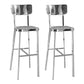 Industrial Armless Bar Stools Metal Low Back Dining Stool with Footrest