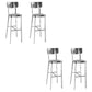 Industrial Armless Bar Stools Metal Low Back Dining Stool with Footrest