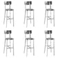 Industrial Armless Bar Stools Metal Low Back Dining Stool with Footrest