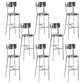 Industrial Armless Bar Stools Metal Low Back Dining Stool with Footrest