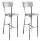 Industrial Armless Bar Stools Metal Low Back Dining Stool with Footrest