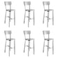 Industrial Armless Bar Stools Metal Low Back Dining Stool with Footrest