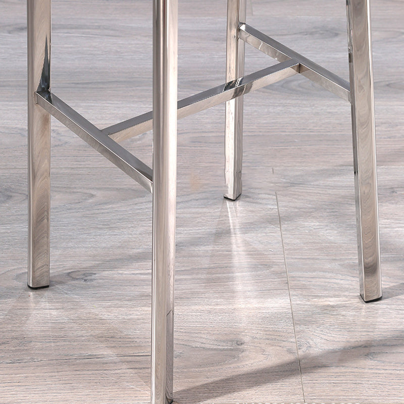 Industrial Armless Bar Stools Metal Low Back Dining Stool with Footrest