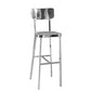Industrial Armless Bar Stools Metal Low Back Dining Stool with Footrest