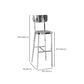 Industrial Armless Bar Stools Metal Low Back Dining Stool with Footrest