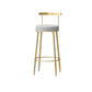 Taburete de respaldo de respaldo sin brazo de glamour taburete de barra de hierro con pedal y cojín para el café