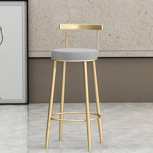 Tabouret de comptoir de dos de dos de dos glamour sans arme avec pédale et coussin pour le café