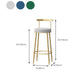 Taburete de respaldo de respaldo sin brazo de glamour taburete de barra de hierro con pedal y cojín para el café