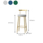 Taburete de respaldo de respaldo sin brazo de glamour taburete de barra de hierro con pedal y cojín para el café