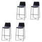 Modern Backrest Armless Counter Stool Iron Bar Stool with Cushion and Pedal