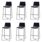 Modern Backrest Armless Counter Stool Iron Bar Stool with Cushion and Pedal