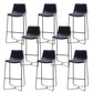 Modern Backrest Armless Counter Stool Iron Bar Stool with Cushion and Pedal