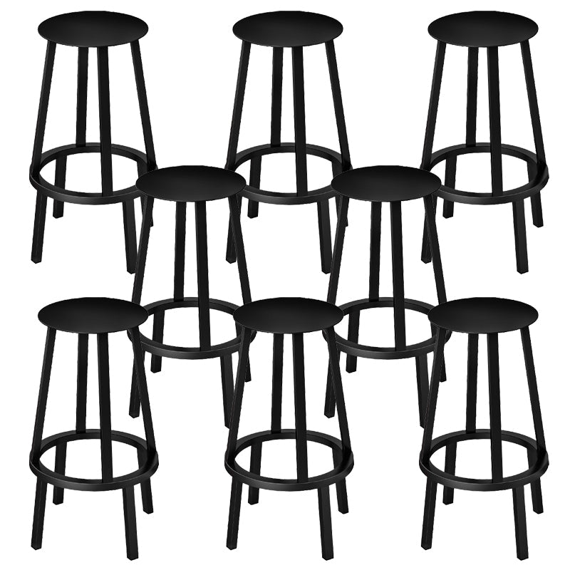 Industrial Rotatable Backless Counter Stool Iron Bar Stool with  Pedal for Bar