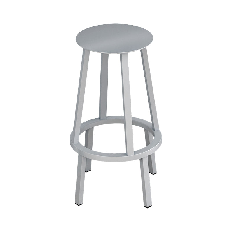 Industrial Rotatable Backless Counter Stool Iron Bar Stool with  Pedal for Bar