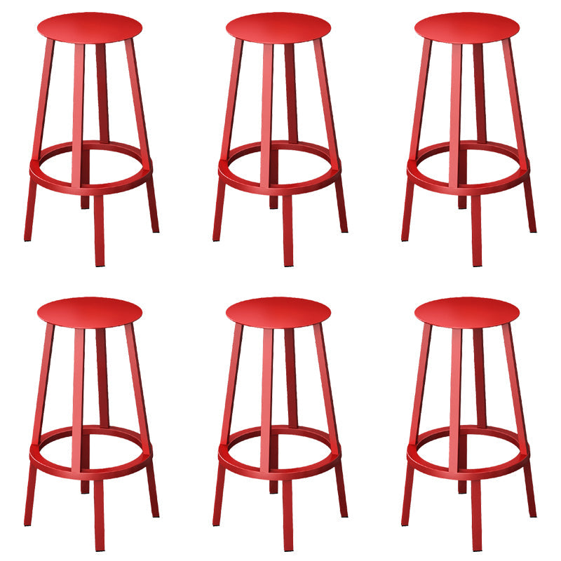 Industrial Rotatable Backless Counter Stool Iron Bar Stool with  Pedal for Bar