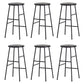 Modern Armless Backless Counter Stool Iron Bar Stool with Seat and Pedal for Cafe