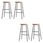 Modern Armless Backless Counter Stool Iron Bar Stool with Seat and Pedal for Cafe