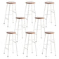 Modern Armless Backless Counter Stool Iron Bar Stool with Seat and Pedal for Cafe