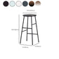 Modern Armless Backless Counter Stool Iron Bar Stool with Seat and Pedal for Cafe