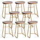 Modern Armless Backless Counter Stool Iron Bar Stool with Wooden Seat for Indoor Walnut 8 Piece Set Clearhalo 'Bar Furniture' 'Bar Stools' 'bar_stools' 'furn' 'furn_bar_stools' 'Furniture' 'Kitchen & Dining Furniture' 6557756