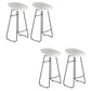 Modern Armless Backrest Counter Stool Iron Bar Stool with Acrylic Seat and Pedal for Bar