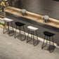 Modern Armless Backrest Counter Stool Iron Bar Stool with Acrylic Seat and Pedal for Bar