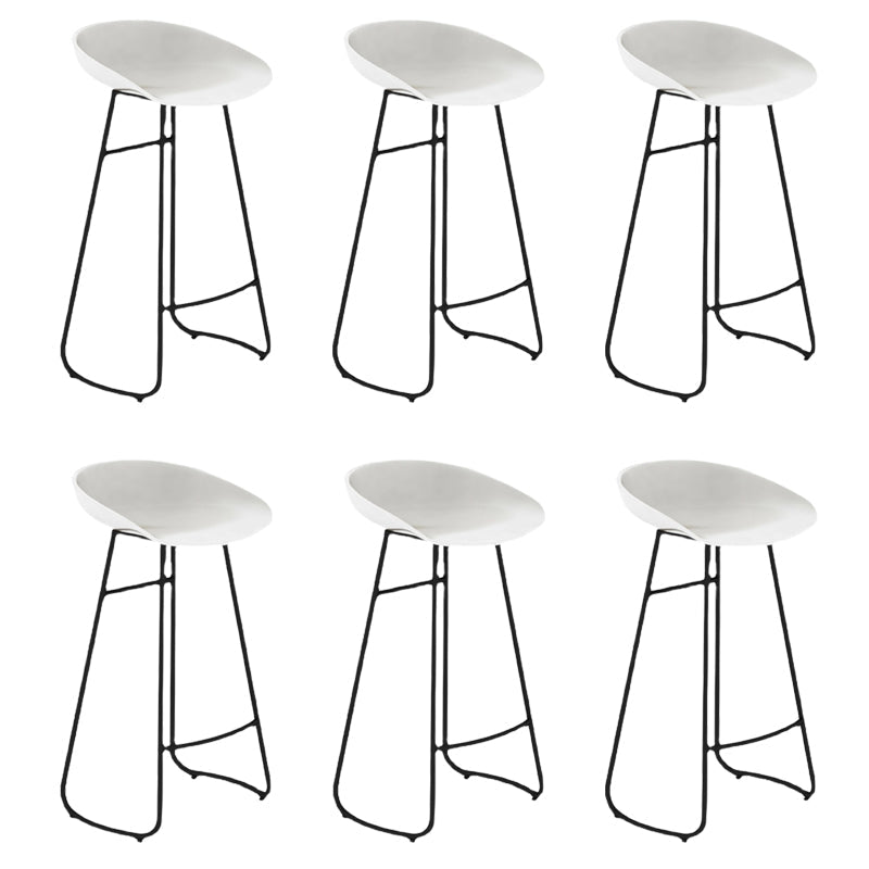 Modern Armless Backrest Counter Stool Iron Bar Stool with Acrylic Seat and Pedal for Bar