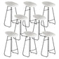 Modern Armless Backrest Counter Stool Iron Bar Stool with Acrylic Seat and Pedal for Bar