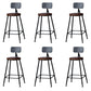 Modern Armless Backrest Counter Stool Iron Bar Stool with Wooden Seat for Bar