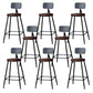 Modern Armless Backrest Counter Stool Iron Bar Stool with Wooden Seat for Bar
