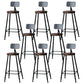 Modern Armless Backrest Counter Stool Iron Bar Stool with Wooden Seat for Bar