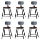Modern Armless Backrest Counter Stool Iron Bar Stool with Wooden Seat for Bar