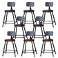 Modern Armless Backrest Counter Stool Iron Bar Stool with Wooden Seat for Bar