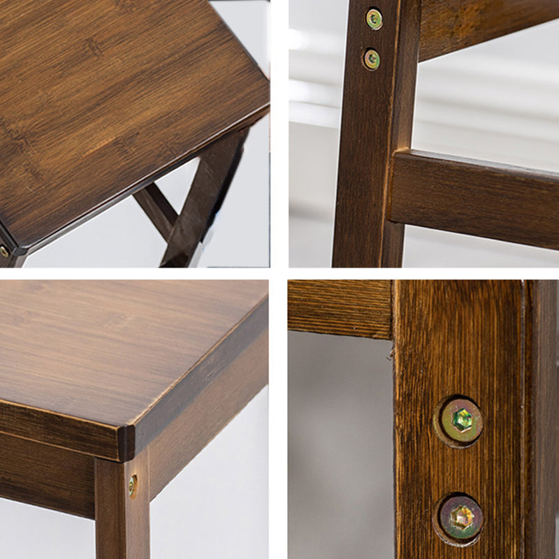 フットレスト付きコンテンポラリーダイニングスツールスクエアソリッドウッドバースツール