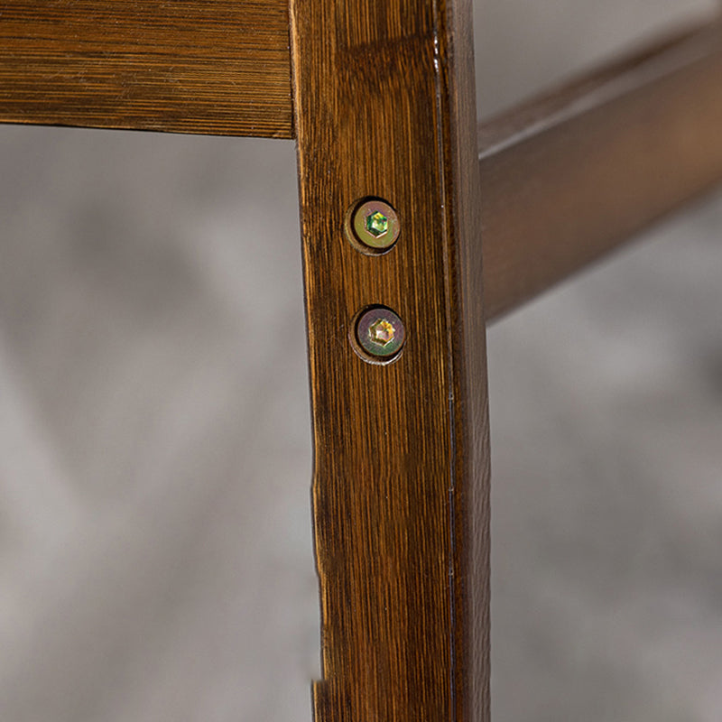 フットレスト付きコンテンポラリーダイニングスツールスクエアソリッドウッドバースツール