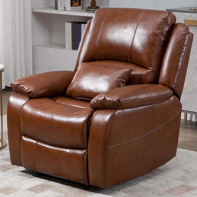 Solid Color Standard Recliner Modern Minimalist Home Single Recliner Brown Clearhalo 'Chairs & Seating' 'furn' 'furn_recliners' 'Furniture' 'Living Room Furniture' 'Recliners' 6558088