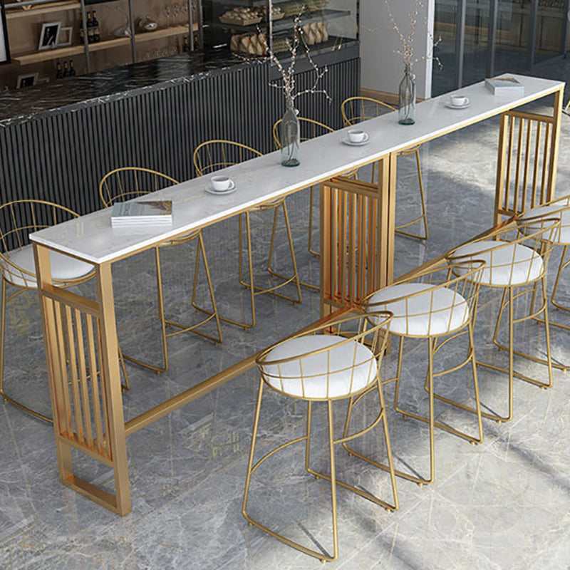Mesa estilo barra con altura de barra, mesa con base metálica para sala de estar