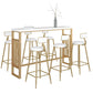 Mesa estilo barra con altura de barra, mesa con base metálica para sala de estar
