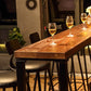 Industriële barhoogtetafel Bistrotafel van massief hout met onderstel