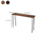 Table de bar rectangulaire à hauteur de pieds noirs et base en métal avec quatre pieds