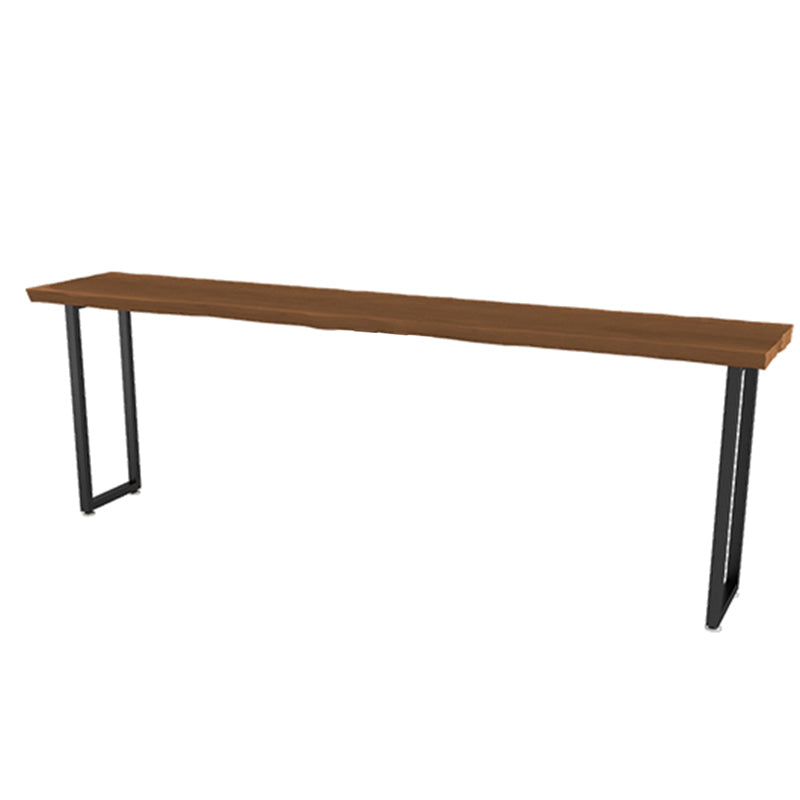 Rechteckiger Bartisch mit schwarzen Beinen und Metallsockel, Bistro-Bartisch für das Esszimmer