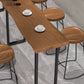 Rechteckiger Bartisch mit schwarzen Beinen und Metallsockel, Bistro-Bartisch für das Esszimmer