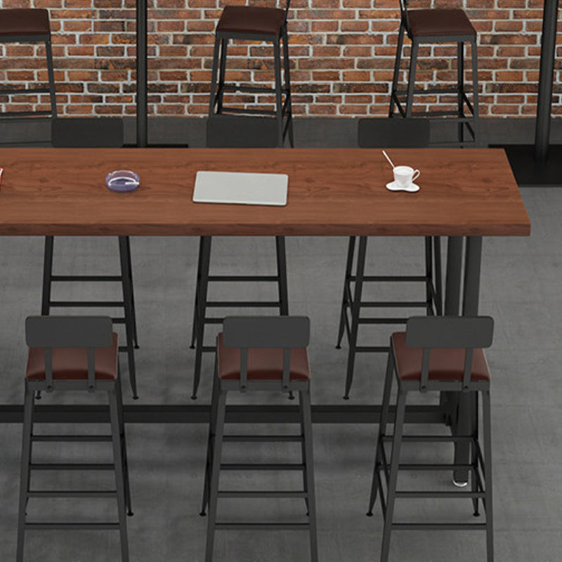 Tavolo da barra top in legno tavolo da pub in stile industriale con base nera
