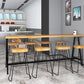 Rectangular Bar Height Table Black Legs and Metal Base Bistro Pub Table Clearhalo 'Bar Furniture' 'Bar Tables' 'bar_tables' 'furn' 'furn_bar_tables' 'Furniture' 'Kitchen & Dining Furniture' 6560246