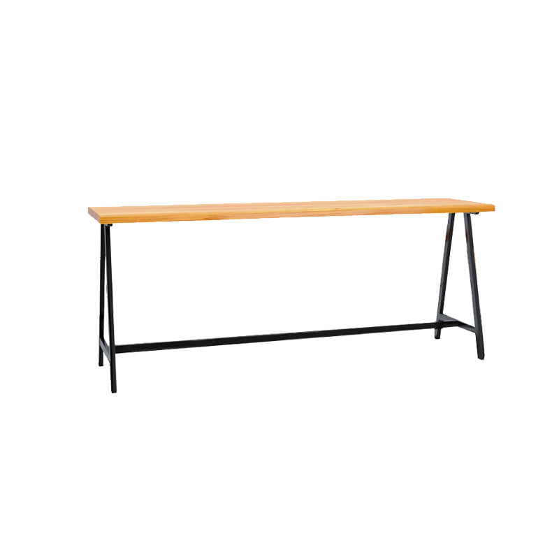 Rectangular Bar Height Table Black Legs and Metal Base Bistro Pub Table Clearhalo 'Bar Furniture' 'Bar Tables' 'bar_tables' 'furn' 'furn_bar_tables' 'Furniture' 'Kitchen & Dining Furniture' 6560247