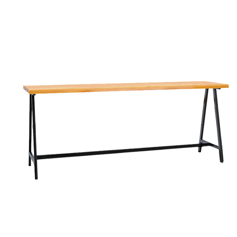 Rectangular Bar Height Table Black Legs and Metal Base Bistro Pub Table Clearhalo 'Bar Furniture' 'Bar Tables' 'bar_tables' 'furn' 'furn_bar_tables' 'Furniture' 'Kitchen & Dining Furniture' 6560251