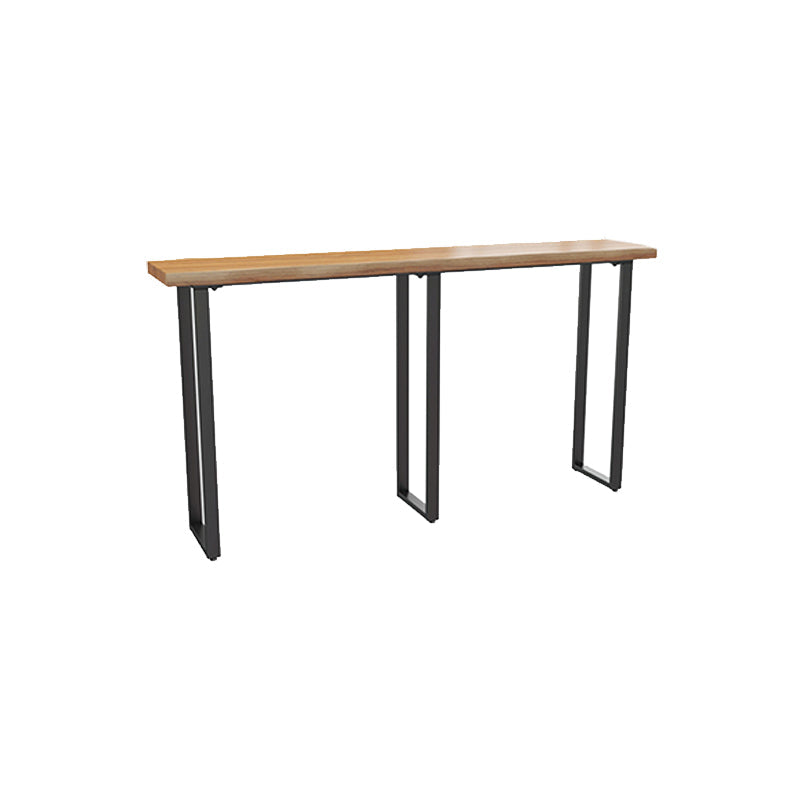 Modern Bar Height Table Solid Wood Top Bistro Pub Table with Sled Base Without Chairs Clearhalo 'Bar Furniture' 'Bar Tables' 'bar_tables' 'furn' 'furn_bar_tables' 'Furniture' 'Kitchen & Dining Furniture' 6560274