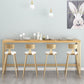 Glam Bar Height Table Solid Wood Top Bistro Bar Table with Trestle Base 94.5"L x 15.7"W x 41.3"H Without Chairs Clearhalo 'Bar Furniture' 'Bar Tables' 'bar_tables' 'furn' 'furn_bar_tables' 'Furniture' 'Kitchen & Dining Furniture' 6560292