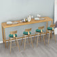 Glam Bar Height Table Solid Wood Top Bistro Bar Table with Trestle Base 78.7"L x 15.7"W x 41.3"H Without Chairs Clearhalo 'Bar Furniture' 'Bar Tables' 'bar_tables' 'furn' 'furn_bar_tables' 'Furniture' 'Kitchen & Dining Furniture' 6560294